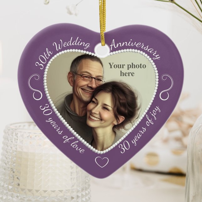 30th Wedding Anniversary Photo Ceramic Tree Decoration (Creator Uploaded)
