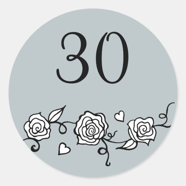 30th Wedding Anniversary Stickers (Front)