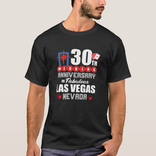 30th Wedding Anniversary Vegas Couple 30 Years Veg T-Shirt (Front)