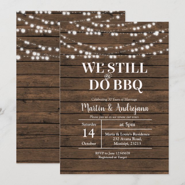 30th Wedding Anniversary We Still do Anniversary Invitation (Front/Back)