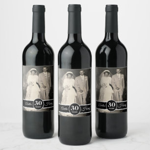 30th Wedding Anniversary Wine Label