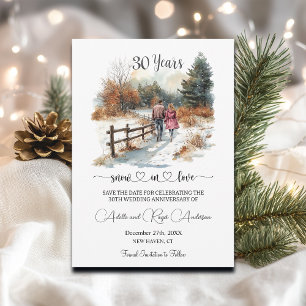 30th Wedding Anniversary Winter Landscape Romantic Save The Date
