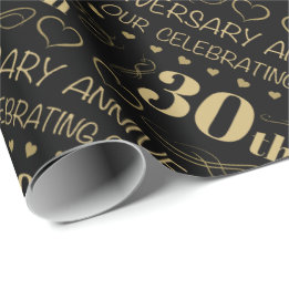 30th Wedding Anniversary Wrapping Paper | Zazzle UK
