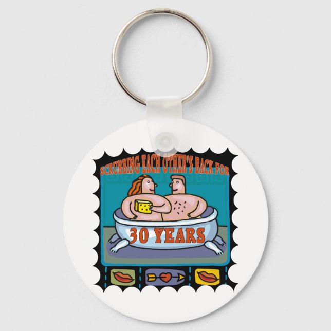 30thweddinganniversaryb5 key ring (Front)