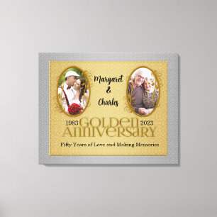 30x24 50th Golden Annivsersary Photo Collage Canvas Print