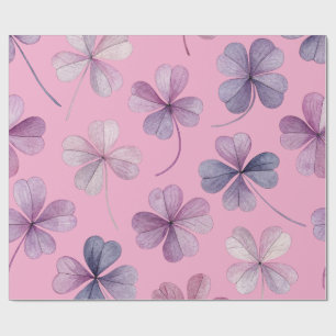 “30x60 Wrapping Paper – Pink & Purple Clover”
