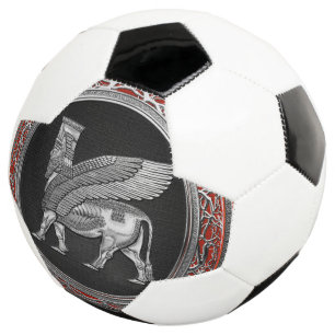 [310] Assyrian Winged Bull - Silver Lamassu Football