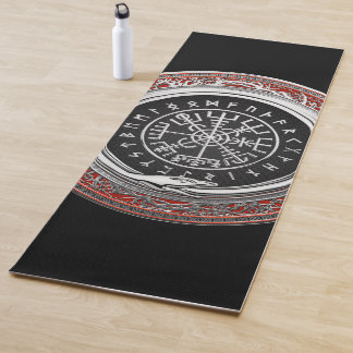 [310] Vegvisir - Viking Silver Magic Runic Compass Yoga Mat