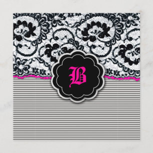 311-Alluring Lace - Hot Pink Invitation