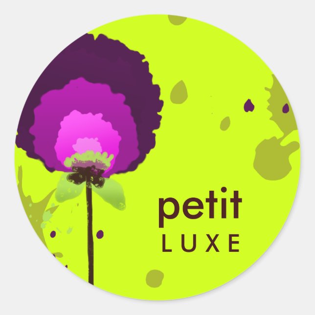 311 Alluring Purple Allium Neon Green Classic Round Sticker (Front)