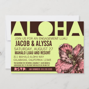 311 Aloha World Lime Pink Invitation