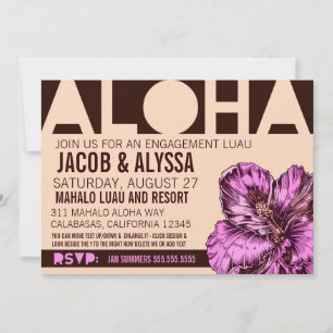 311 Aloha World Peach Purple Invitation