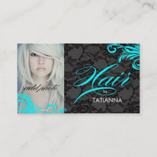 311 Aqua & Lace Hair By Business Card