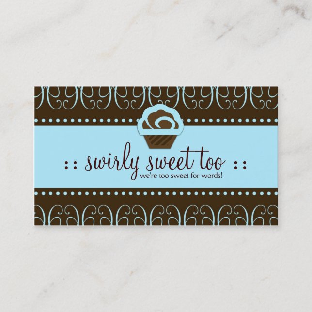 311 Baby Blue Swirly Sweet Business Card (Front)
