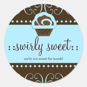 311 Baby Blue Swirly Sweet Classic Round Sticker