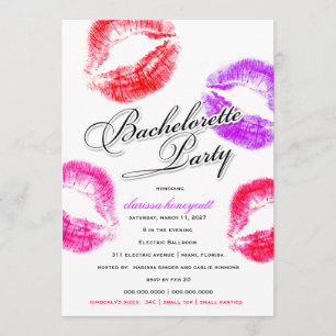 311-Bachelorette Party - Colourful Kisses Invitation