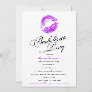 311-Bachelorette Party - Purple Kisses Invitation