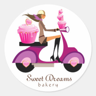 311 Bakery Stickers Pink Cupcake Scooter Girl