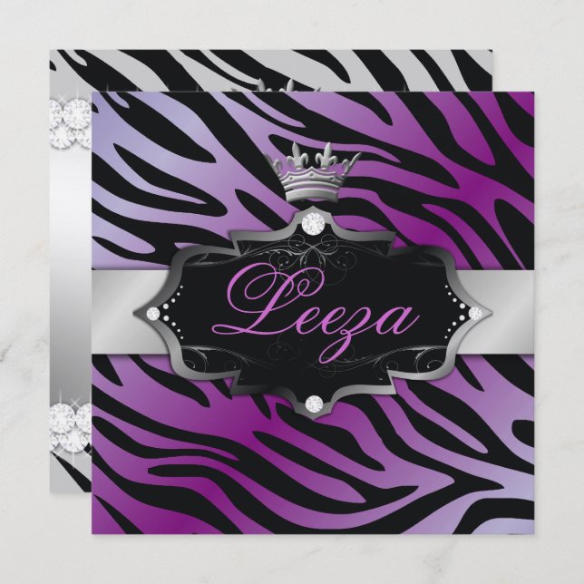 311-Baroque Princess Premium Metallic Invitation (Front/Back)