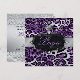 311-Baroque Princess Purple Leopard Metallic Invitation