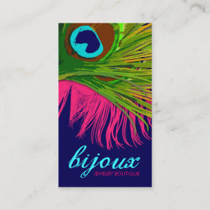 311-Bijoux Peacock   Hot Pink Business Card