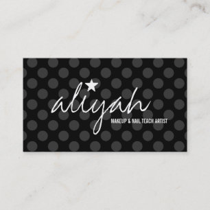311 Black Star Polka Dots Appointment Card