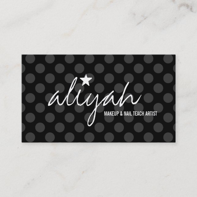311 Black Star Polka Dots Appointment Card (Front)