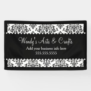 311 Black & White Damask Banner