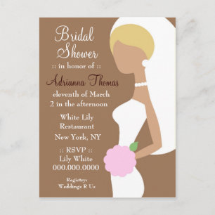 311-BLONDE BRIDE SHOWER INVITATION POSTCARD