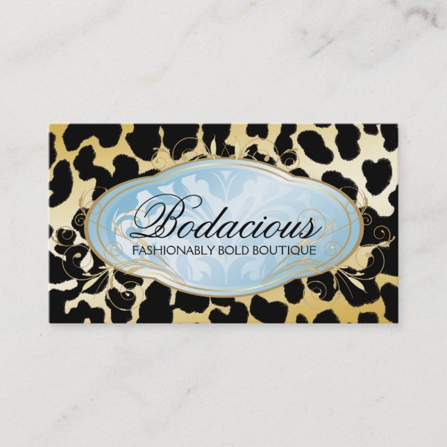 311 Bodacious Boutique Golden Leopard Spots Business Card (Front)