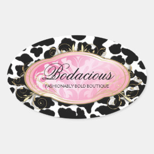 311 Bodacious Boutique leopard Spots Oval Sticker
