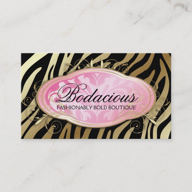 311 Bodacious Boutique Zebra Iridescent Pearl Business Card (Front)