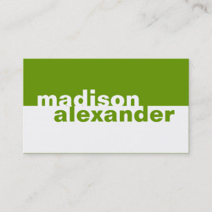 311-Boldly Simplistic Green Business Card