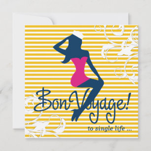 311-Bombshell Silhouette Nautical Bluer Lingerie Invitation