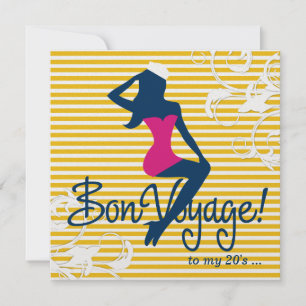 311 Bombshell Silhouette Nautical BlueTheme Invitation