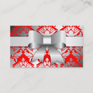311-Bow-licious Cherry Damask Business Card