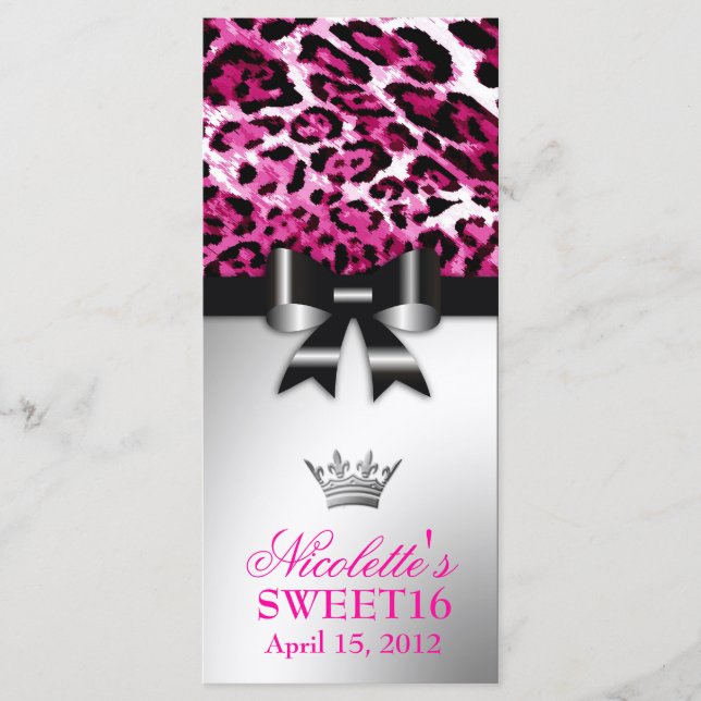 311 Bowlicious Hot Pink Leopard Menu (Front)