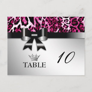 311 Bowlicious Hot Pink Leopard Table Card