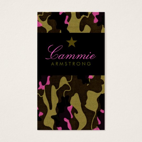 311-CAMO STAR PINK BUSINESS CARD