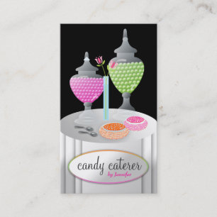 311-Candy Caterer   Black Business Card