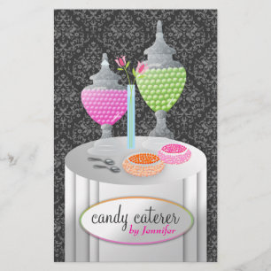 311-Candy Caterer   Grey Damask Flyer