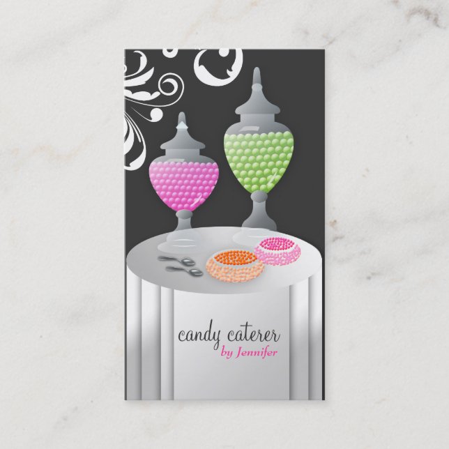 311-Candy Caterer Version 3 Swanky Swirls Business Card (Front)