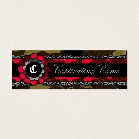 311 Captivating Camo Racy Red Mini Business Card
