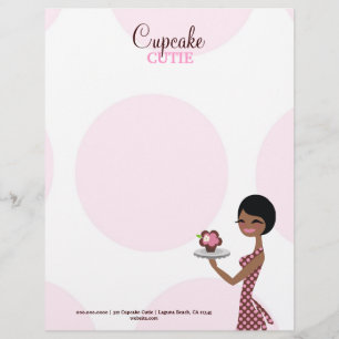 311 Carmella the Cupcake Cutie Brunette Custom Letterhead