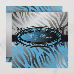311-C'est Luxueux   Hot Momma Pink Zebra    Baby Invitation