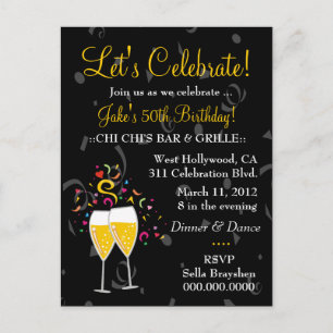 311-CHAMPAGNE CELEBRATION INVITATION POSTCARD