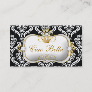 311 Ciao Bella Elegant Damask Business Card