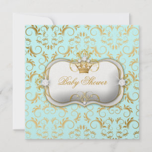 311 Ciao Bella Golden Divine Blue Baby Shower Invitation