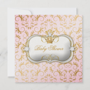 311 Ciao Bella Golden Divine Pink Baby Shower Invitation