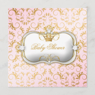 311 Ciao Bella Golden Divine Pink Baby Shower Invitation